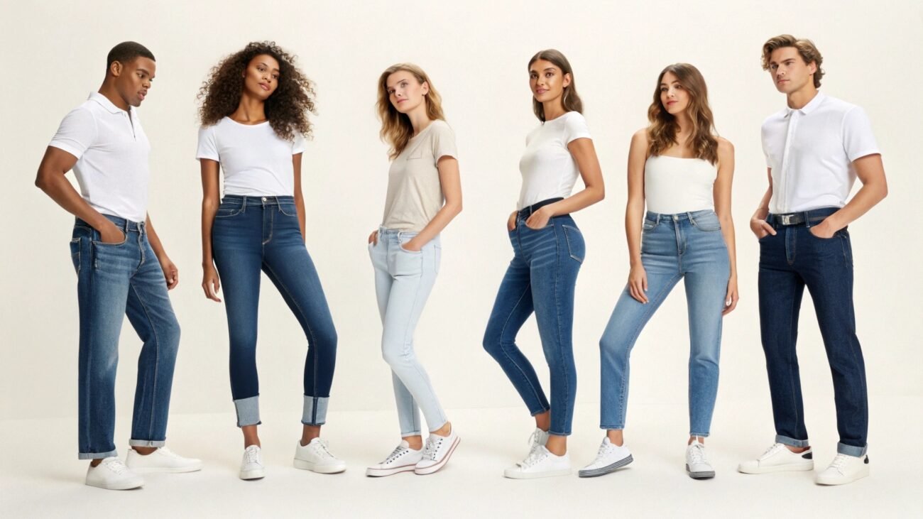 Different styles of jeans for body types