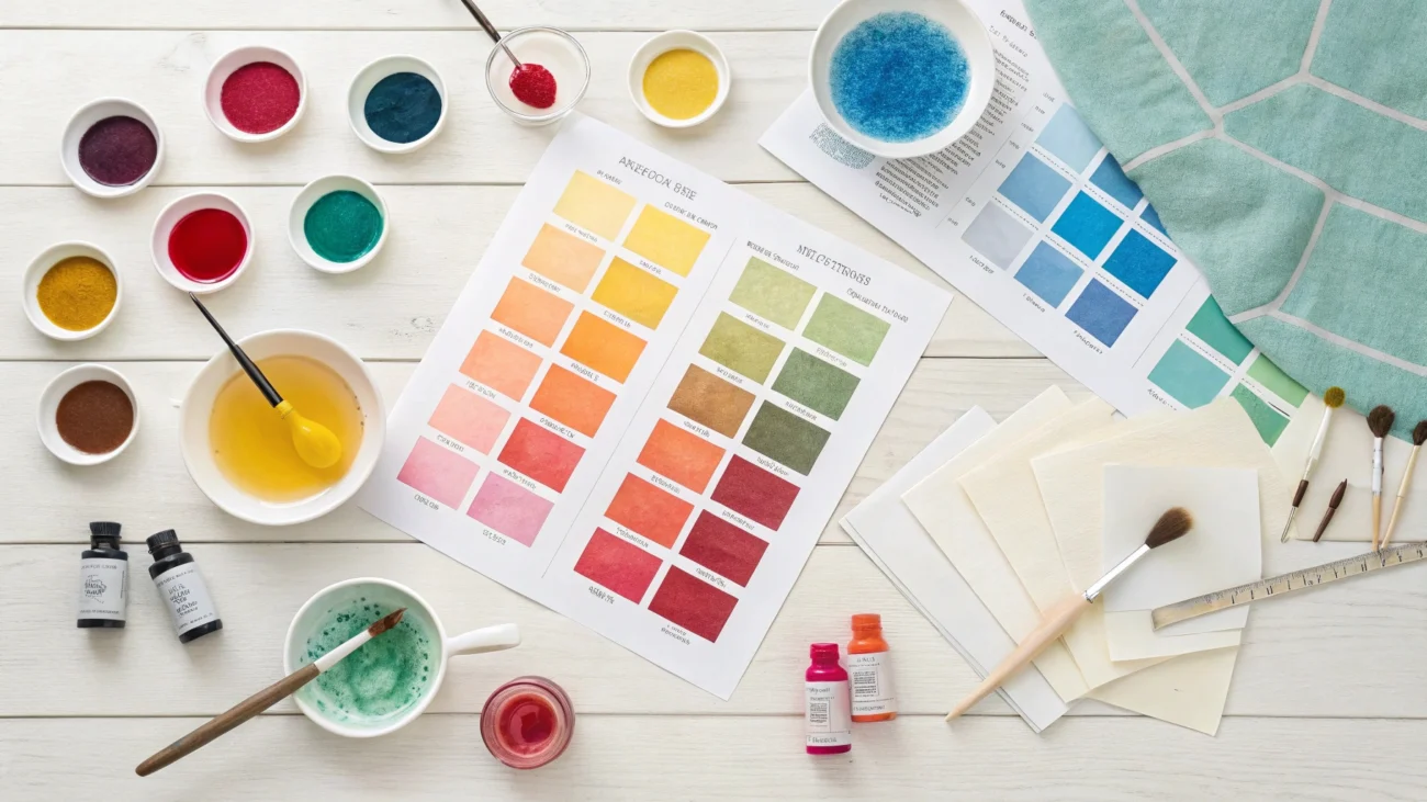 fabric dyeing color mixing chart